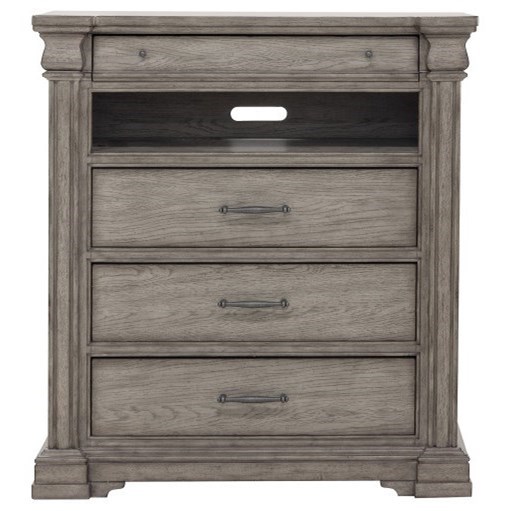 Pulaski Furniture Madison Ridge P091145 Transitional Media Chest with Wire Opening Westrich